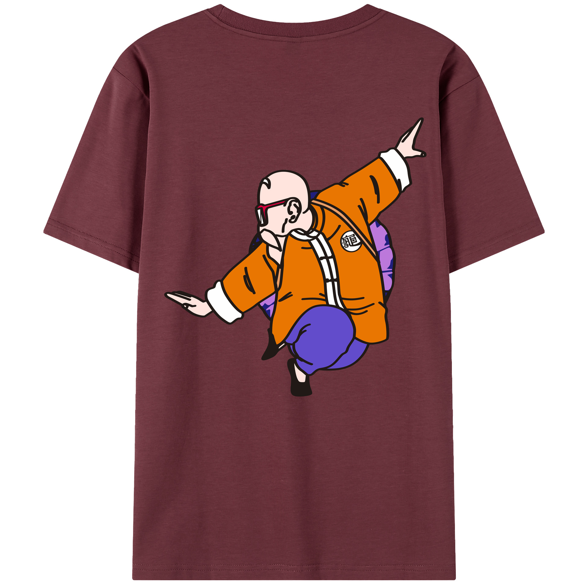 （画像用） ドラゴンボール 亀仙人（かめせんにん） DRAGON BALL Master Roshi Kame Sennin 綿100％半袖Tシャツ（背面プリント）